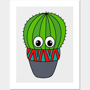 Cute Cactus Design #271: Cactus In Painted Pot Posters and Art